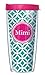 Mimi On Teal Roundabout Wrap Traveler 16 Oz Tumbler Cup with Pink Lid
