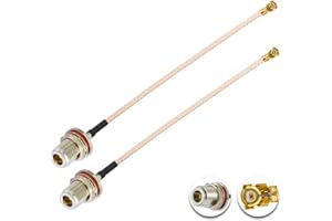 POBADY 2PCS U.FL IPEX to N Type Female Low Loss Coaxial Cable 10" /25CM U.fl/IPEX RG178 Coaxial Pigtail Cable for Wireless Routers Mini PCIE Network Cards PCI Wi-Fi WAN Repeater