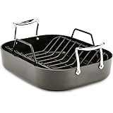 All-Clad Essentials Hard Anodized Nonstick Roaster with Rack 11x14 Inch Oven Broiler Safe 500F Roaster Pan, Pots and Pans, Co