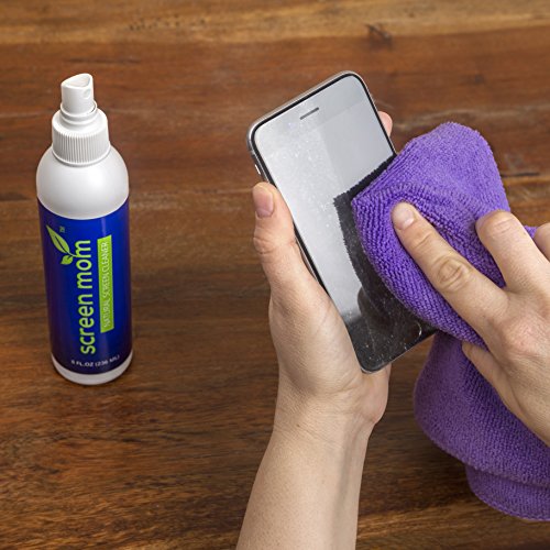 Screen Mom Screen Cleaner Kit 8oz (2-Pack) Best LED & LCD TV, Computer Monitor, Electronics, Phone, Laptop Cleaning, iPad Flat Screen -Includes (2) 8oz Spray Bottles & Large Microfiber Cloths - Thumbnail 4