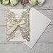 ponatia 25PCS 5.12 x 7.1 '' Gold Glitter Laser Cut Wedding Invitations Cards with Envelopes for 5x7 Invitation Cards Wedding Baby Bridal Shower Engagement Sweet 16 Birthday Invite