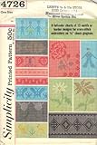 Simplicity Printed Pattern 4726: 8 Full Color Charts of 13 Motifs or Border Designs for Cross-stitch by