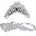 Newshe Wedding Engagement Ring Set for Women 925 Sterling Silver 3pcs 1.4Ct Pear White Cz Size 5-10
