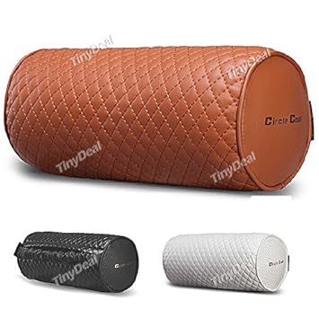 Circle Cool Cylinder Shaped Pu Leather Soft Neck Pillow Amazon In