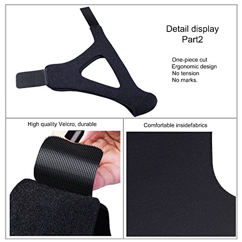 Large Adjustable Stop Snoring Chin Strap (Black) - Thumbnail 4