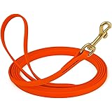 Viper Biothane Working Tracking Lead Leash Long Line for Dogs 2 Colors and 6 Sizes, Hunter Orange