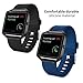 Fitbit Blaze Bands Large, JAKPAS 2PCS Silicone Replacement Bands with Black Frame for Fitbit Blaze Smart Fitness Watch (Black & Blue)