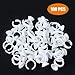G2PLUS Disposable Plastic Nail Art Tattoo Glue Rings Holder Eyelash Extension Rings Adhesive Pigment Holders Finger Hand Beauty Tools (White-100 PCS) primary