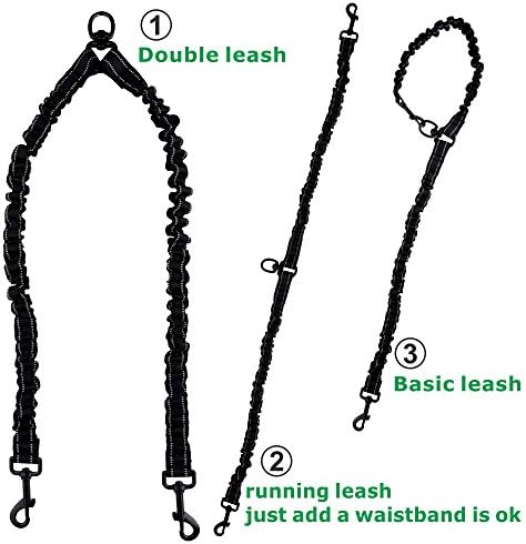Roysili No Tangle Double Dog Leash Coupler for Large Dogs, Reflective Durable Double Dog Walker and Heavy Duty Trainer Leash - Two Dogs Adjustable Splitter Leash Lead Swivel Random Color