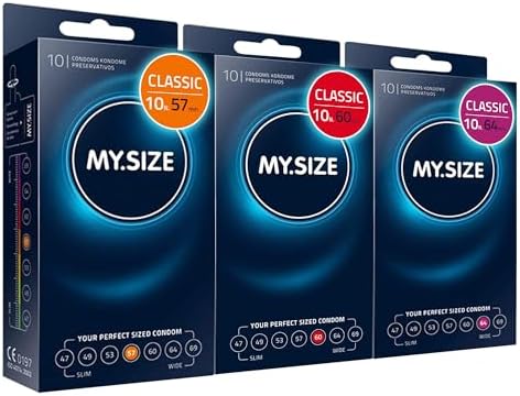Preservativi classici confezione standard da 10 | 57, 60, 64 mm di larghezza | 3x10 pezzi preservativi premium extra sottili | preservativi fedeli al tatto | 0,07 mm di spessore delle pareti