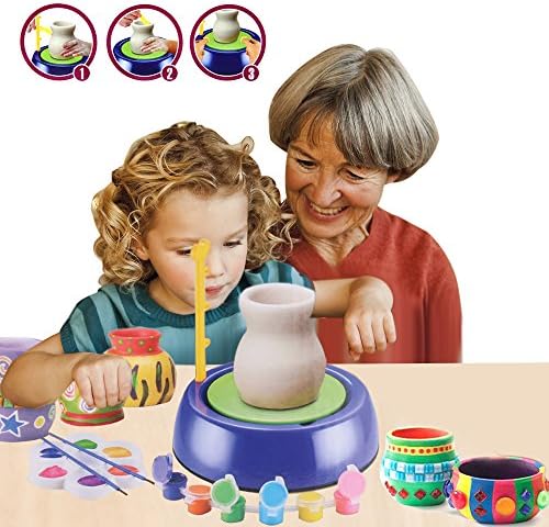 NEOWOO Pottery Studio, Kids Pottery Wheel Kit, Artist Studio, Ceramic Machine With Clay, Educational Toy For Child For Beginners