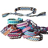 Tangser Nepal Woven Friendship Bracelets with a Sliding Knot Closure for Kids, Women, Girls and Men â€“ Adjustable - Mix Color Randomï¼ˆPack of 12ï¼‰
