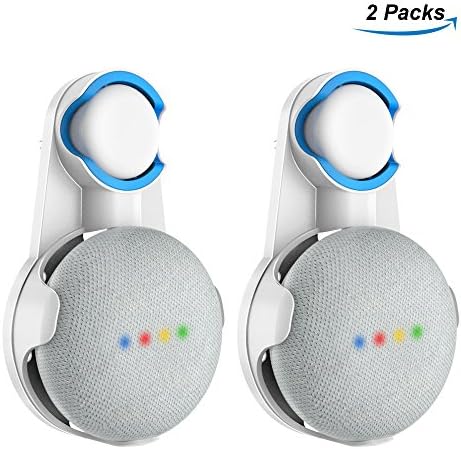 Outlet Wall Mount Holder for Google Home Mini Voice Assistant, A Space-Saving Compact Google Home Mini Accessories (White) (2-PACK)