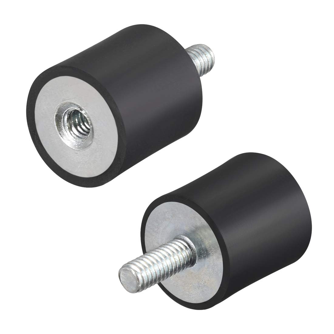 sourcing map M4 Thread Male Female Rubber Mounts,Vibration Isolators,Shock Absorber 15mm x 15mm 4pcs