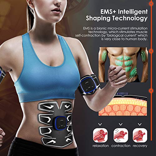 UNOSEKS Pro Abs Muscle Stimulator with Remote Control, Smart Muscle Training Abdominal Toning Belt, RoHS and CE Certified, for Abdomen,Arm,Leg for Men Women at Home or Office