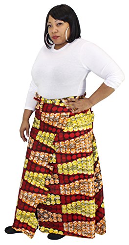 African Planet Women's Wrap around skirt with zig zag and Frill