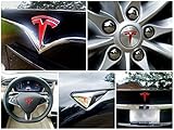 EV Wraps Tesla Model S New Fascia Logo Decal Bundle - Gloss Red
