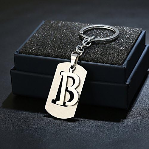 Jzcky Shzrp Metal Letter Keychain, Creative Alphabet Key Chain Keyring Holiday Gift(B)
