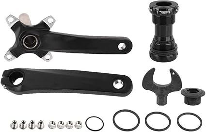vgeby fahrrad kurbelarm set links rechts hohlkurbel set aluminiumlegierung fahrrad kurbelgarnitur mit innenlager schraubenschlussel fur rennrad mountainbike amazon de sport freizeit
