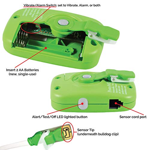 Wet-Stop 3 Bedwetting Alarm (Green) 6 Alarms & Vibration, Enuresis Alarm, Incontinence, Potty Training, 100% Satisfaction Guaranteed