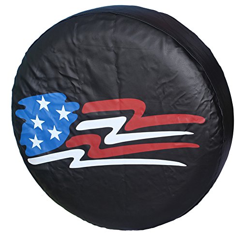 Spare Tire Cover,PVC Leather WaterProof Dust-proof American Flag Rv Wheel Covers for Jeep Liberty wrangler SUV Camper Travel Trailer Accessories (15 inch for Tire Φ 27"-29")