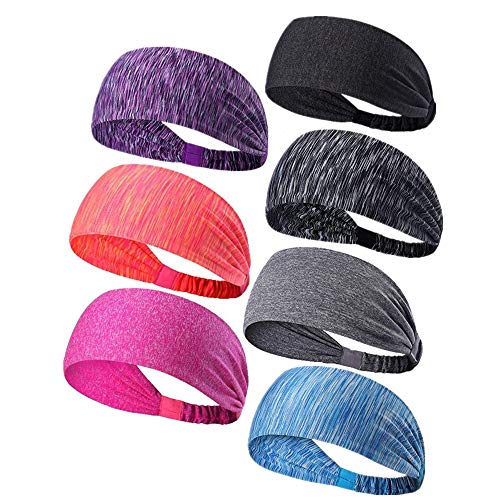 Ligart 7 Pieces Activewear Headbands for Women Moisture Wicking Sweatbands Dry Quickly Headbands Breathable and Stretchy for Yoga,Cycling,Running,Fitness Exercise and Other Sports Workout