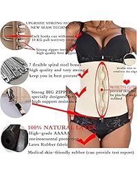 Ashlone - Corsé con cierre de látex, goma y cierre