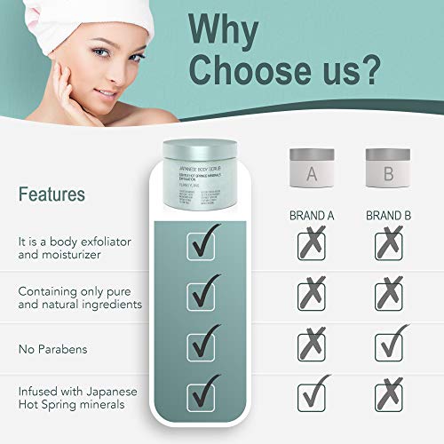 Onsen Secret Exfoliating Body Scrub, Dead Sea Salt with Natural