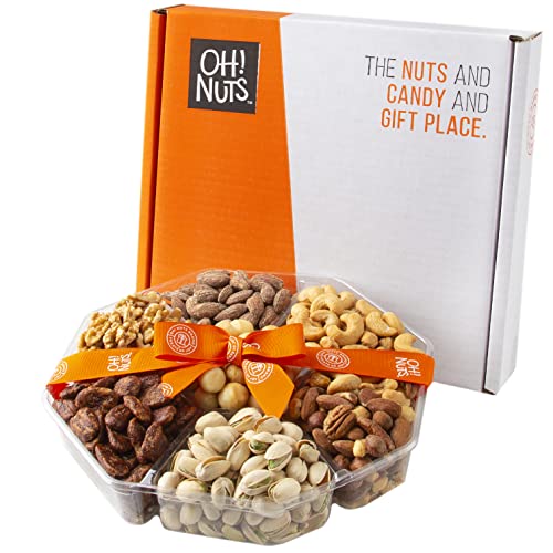 Oh! Nuts Gift Basket Gourmet Nut Gift Box 2.2 LB Large 7 Variety