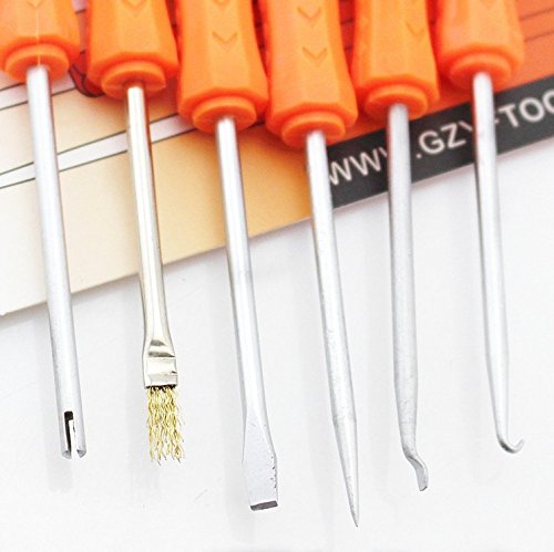 JAKEMY JM-Z01 Soldering Assist Tool 6-Piece Repair Set, Desoldering Tool PCB Soldering Aids Cleaning Kit for surface mount components, removing chips from sockets, repairing electronics - Thumbnail 3