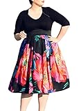 FARYSAYS Women's Pleated Half Sleeve High-Waisted Printed Casual Dress Plus Size