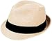 Apollo Men/Women's Beach Straw Fedora Hat Panama Trilby Derby Hat, Natural L/XL