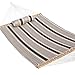 Prime Garden Quilted Double Fabric Hammock, Hardwood Spreader Bars with Pillow,Outdoor Polyester