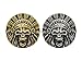 CRAFTMEMORE 2pcs 1-3/8 Inches Indian Head Skull Concho Screw Back Tribal Cheif Coin Conchos Leathercraft CHS24 (Antique Silver)