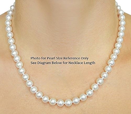 THE PEARL SOURCE 14K Gold Round Genuine White Japanese