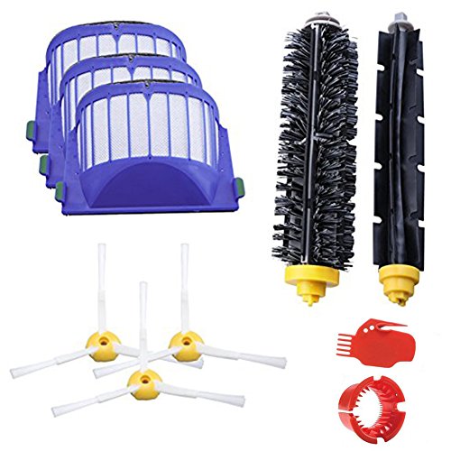 Accessory for iRobot Roomba 600 610 620 630 645 650 655 660 680 Series Vacuum Cleaner Replacement Kit Replenishment iRobot Parts Set Filter Side Brush Bristle Brush Flexible Beater Brush Cleaning Tool - Thumbnail 6
