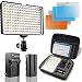 LED Camera Light/Camcorder Video Light Panel, SAMTIAN 160 LED Video Photo Light Kit, Ultra Bright Panel Light with Four Color Filters, Battery, Charger, Carry Case for All DSLR Cameras