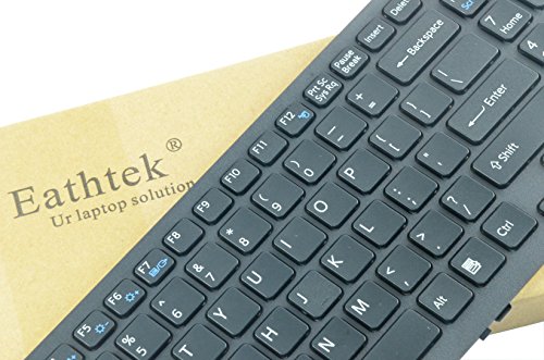 Eathtek Replacement Keyboard with Frame Compatible for Sony VAIO PCG-71911L PCG-71912L PCG-71913L PCG-71914L PCG-71811L PCG-71811M PCG-71811W NSK-SB2SQ 01 AEHK1U00010 Black US Layout