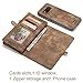 Samsung Galaxy S8 Plus Leather Wallet Phone Case Magnetic Detachable Case with Card Slots Cash Compartment Brown