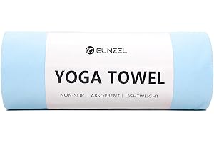 Hot Yoga Towel Non Slip Yoga Mat Towel Non-Slip Sweat Absorbent Towel for Hot Yoga, Pilates and Workout 72" x 26.5", Blue