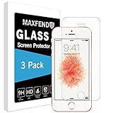 [1 PACK] Apple iPhone 5 / iPhone 5S / iPhone SE [Tempered Glass] Screen Protector, MAXFEND [Anti-Scratch] [Anti-Fingerprint] [Bubble Free] with Lifetime Replacement Warranty 