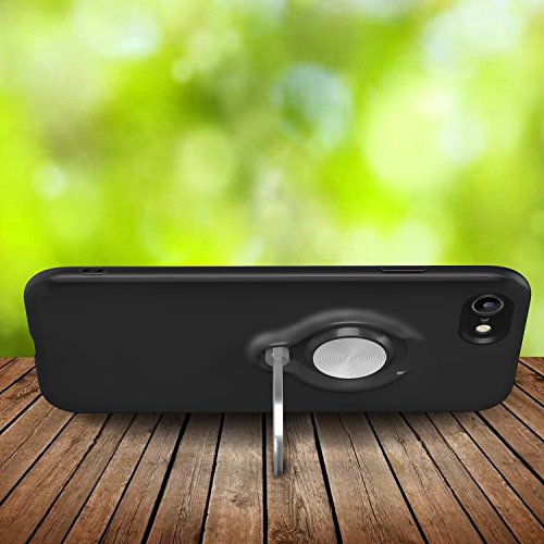 Cover for iPhone 6 Plus Case, 2 in 1 360 Degree Ring Stand Dual Layer TPU Silicone Rubber Bumper Shockproof Support Magnetic Car Mount Holder Thin Case for Apple iPhone 6s Plus (4, iPhone 6 Plus)