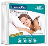 Hanna Kay Premium Mattress Encasement (Queen), 6-Side Breathable Protection from Fluids, Bedbugs, Dust Mites & Allergens