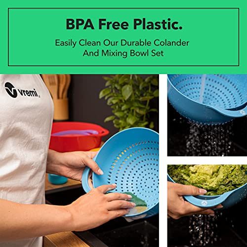 Vremi 13 Piece Mixing Bowl Set Colorful Kitchen Bowls Colander Mesh