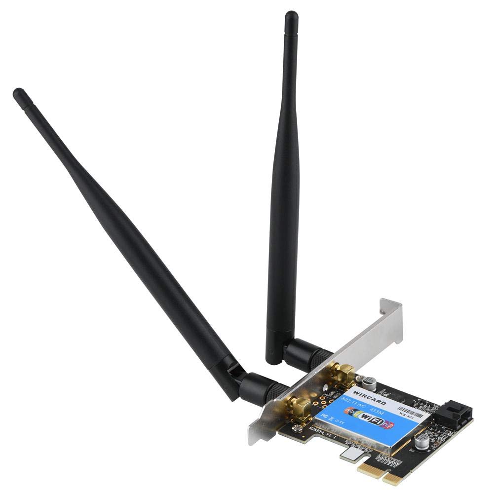 Garsent PCI Express Network Card, 433Mbps Dual Band 2.4G/5G + Bluetooth 4.0 Network Card Gigabit Ethernet LAN Card for Desktop.