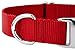 Country Brook Petz Premium Nylon Dog Collar with Metal Buckle for Small Medium Large Breeds - Vibrant 30+ Color Selection (Medium, 3/4 Inch, Red)