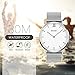 Mens Quartz Watch, Aposon Business Analog Wrist Watch Luxury Stainless Steel Band Cool Waterproof Dress Watches- Silver