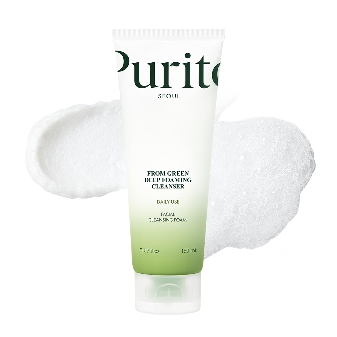 PURITO, From Green Deep Foaming Cleanser 150ml / 5.07 fl.oz, pH 5.5, plant-based, natural ingredients, cruelty-free, Vegan