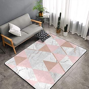 NiYoung Bedroom Livingroom Sitting-Room Big Size Area Rug Home Decor - Rose Gold Grey Marble Floor Mat Doormats Fast Dry Toilet Bath Rug Exercise Mat Throw Rugs Carpet