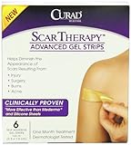 Curad Advanced Gel Scar Therapy Treatment Strips, 1x3 Inches, 6 Count